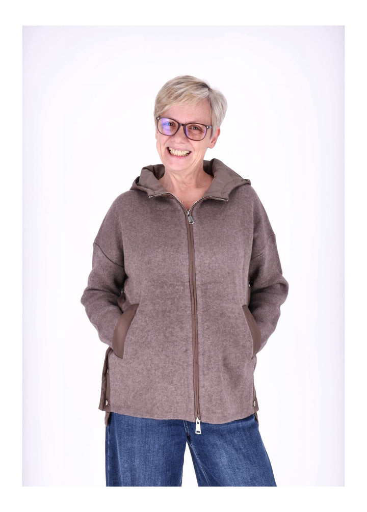 Strickjacke Damen Steppkapuze