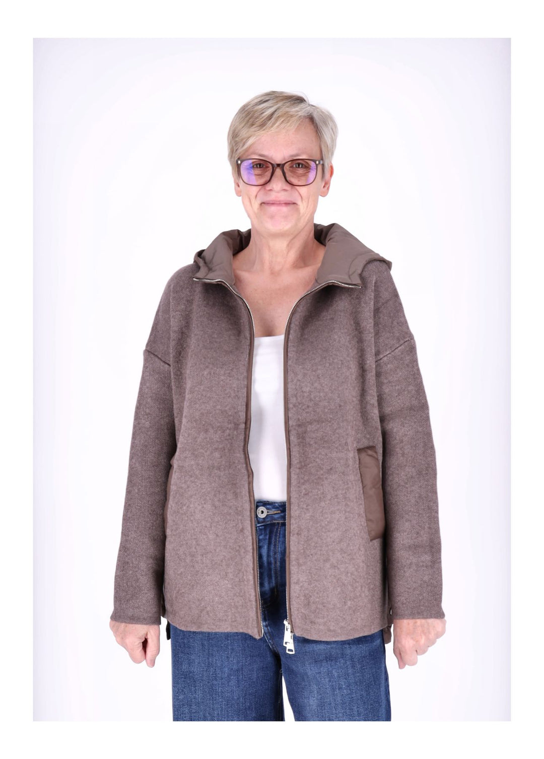 Strickjacke Damen Steppkapuze