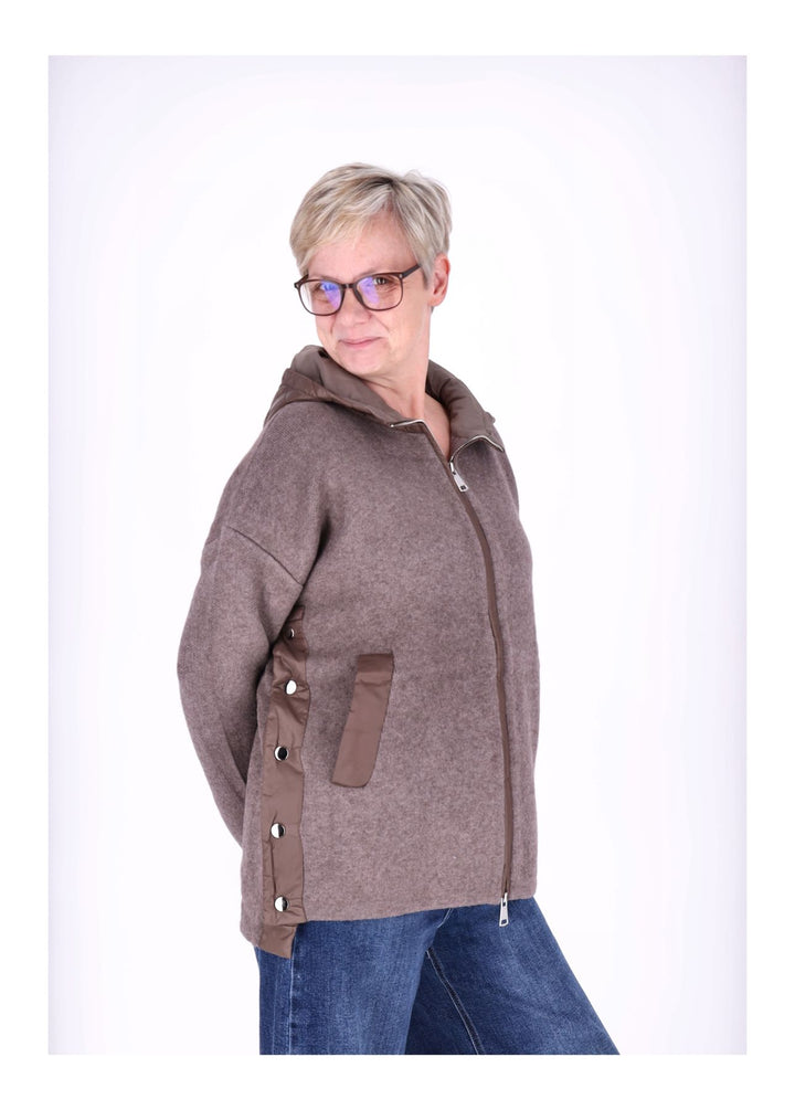 Strickjacke Damen Steppkapuze