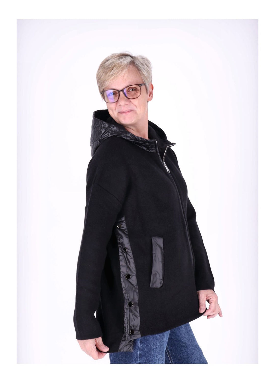 Strickjacke Damen Steppkapuze