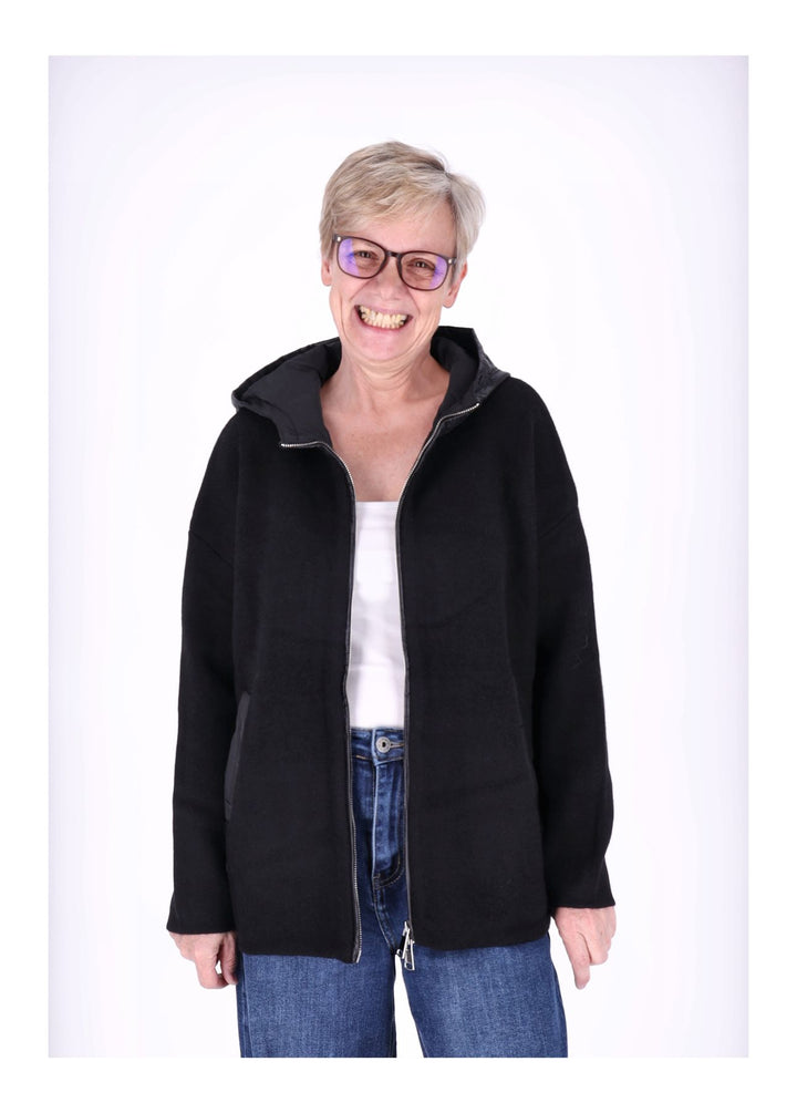 Strickjacke Damen Steppkapuze