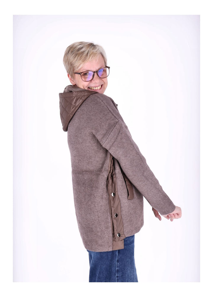Strickjacke Damen Steppkapuze