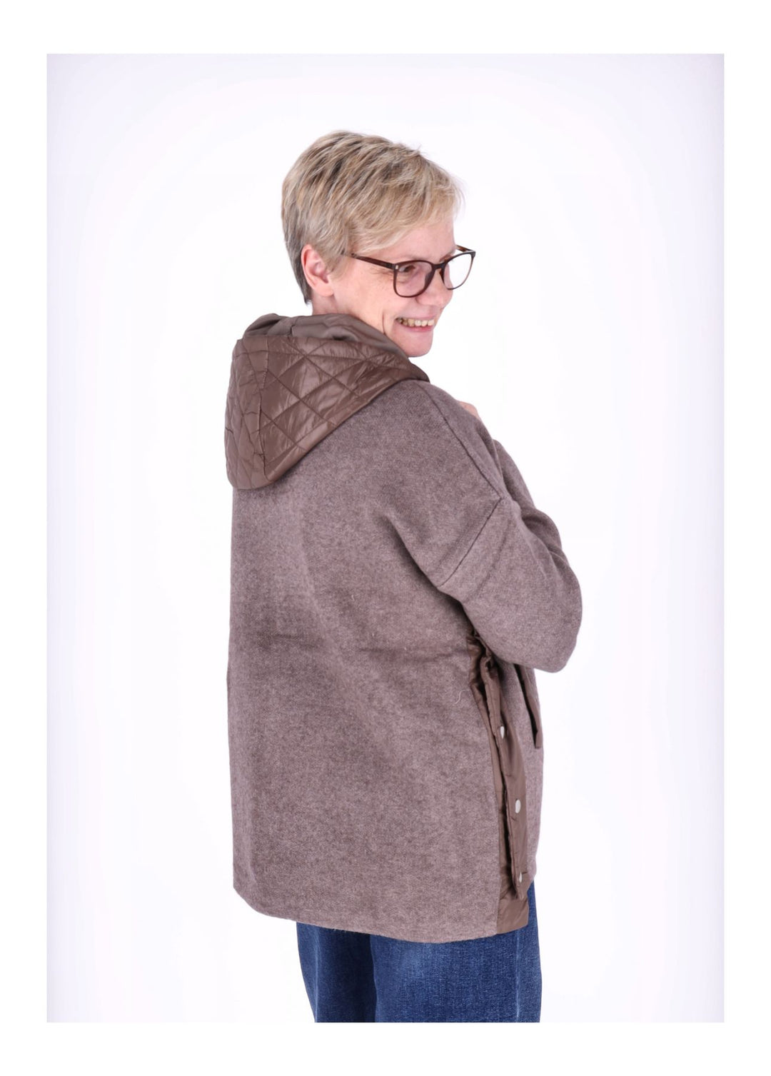 Strickjacke Damen Steppkapuze