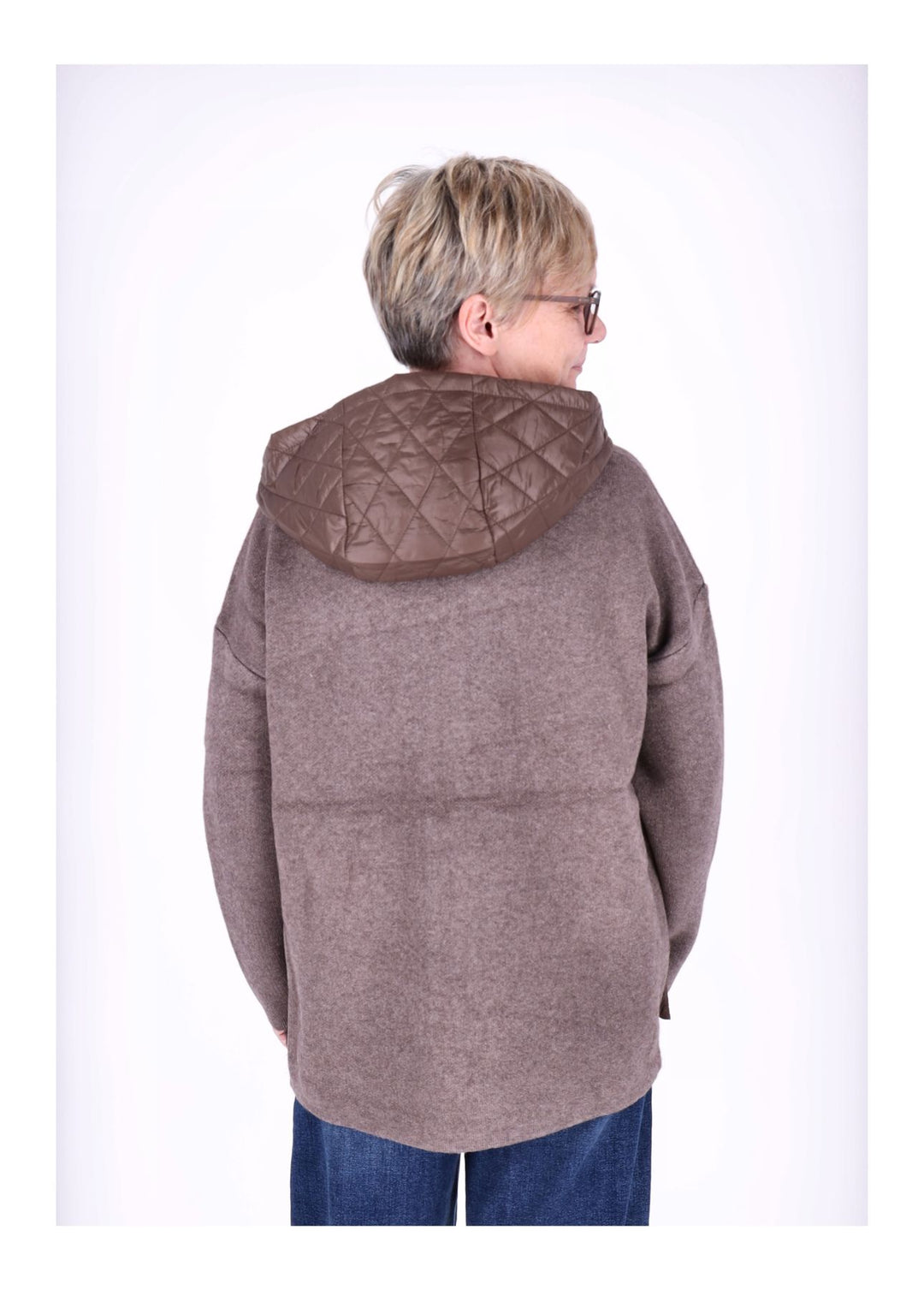 Strickjacke Damen Steppkapuze