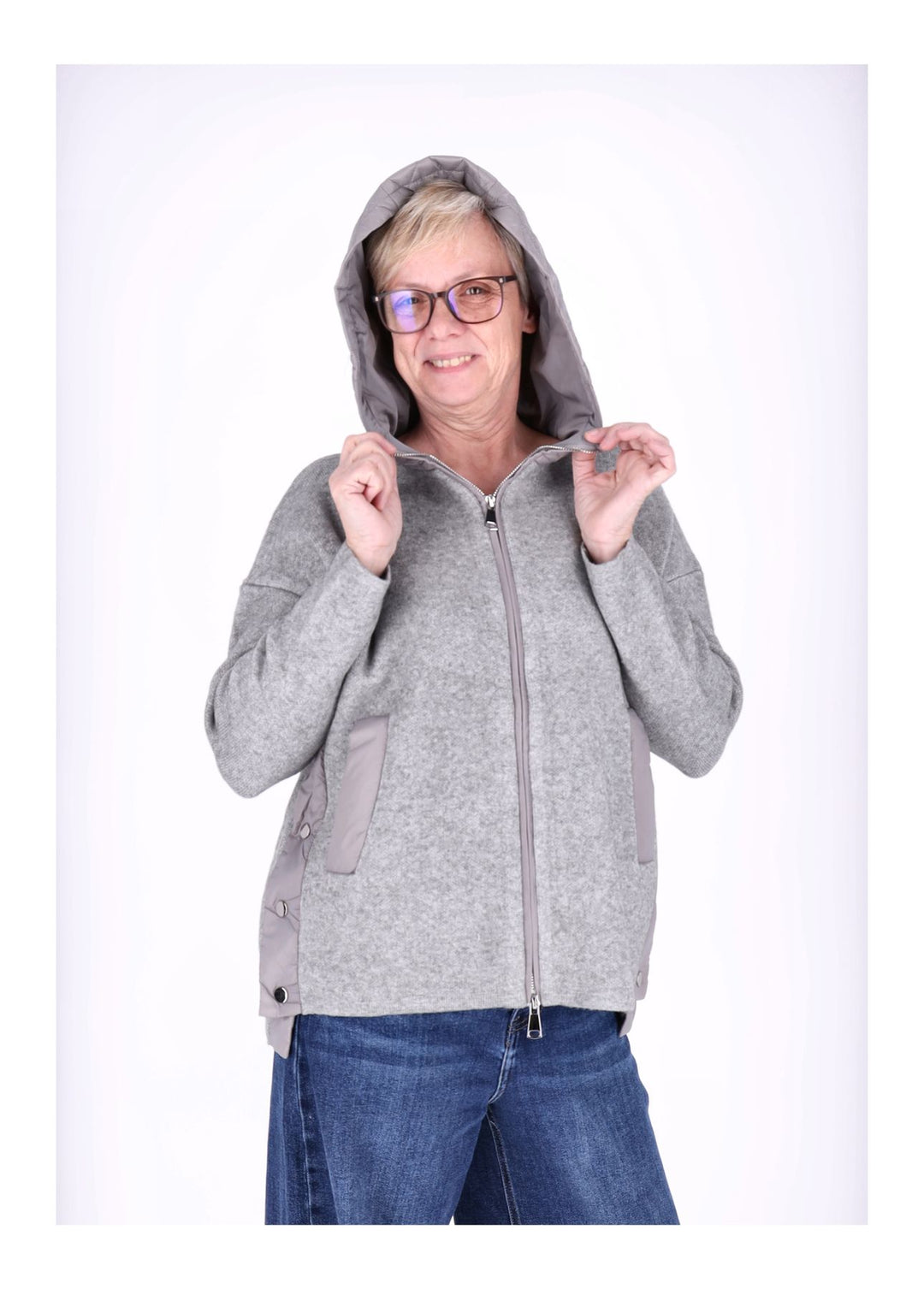 Strickjacke Damen Steppkapuze