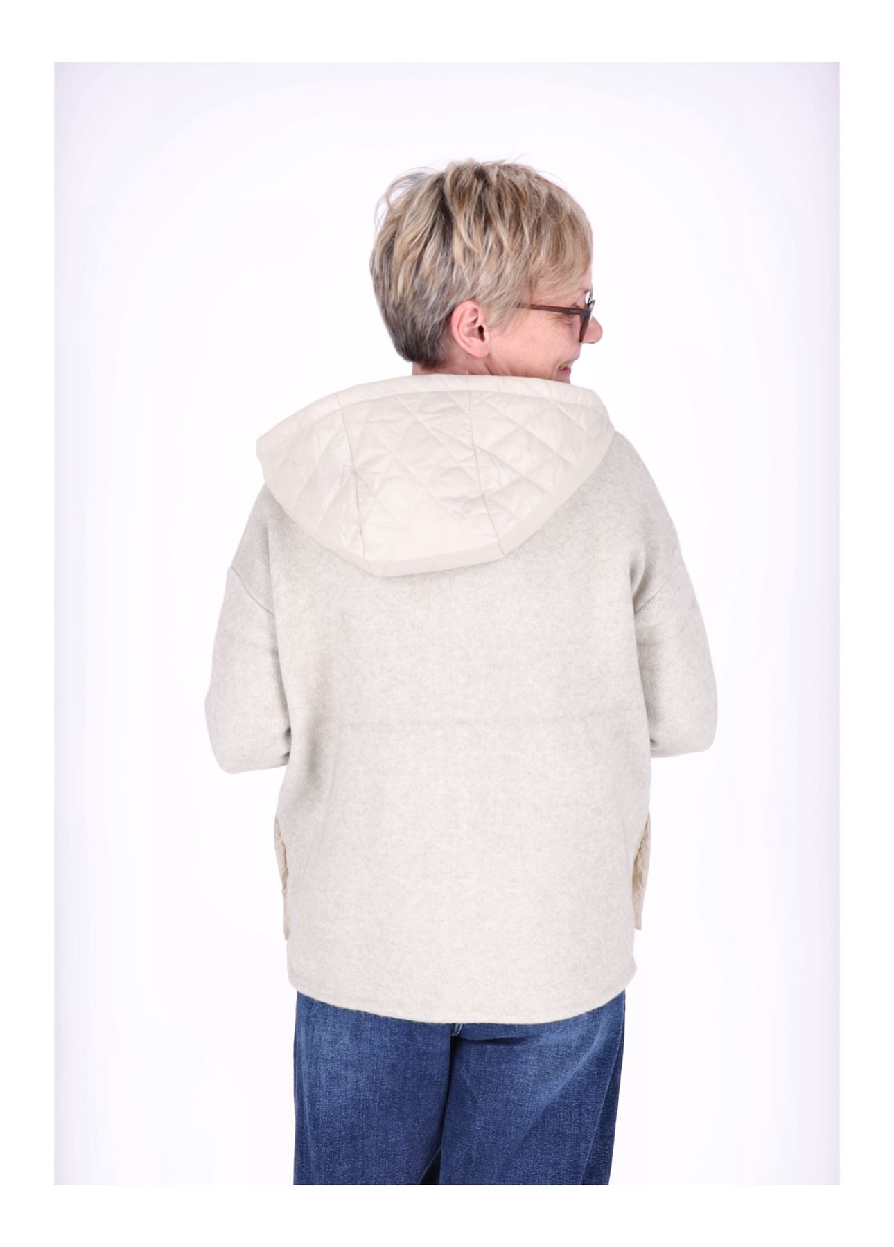 Strickjacke Damen Steppkapuze