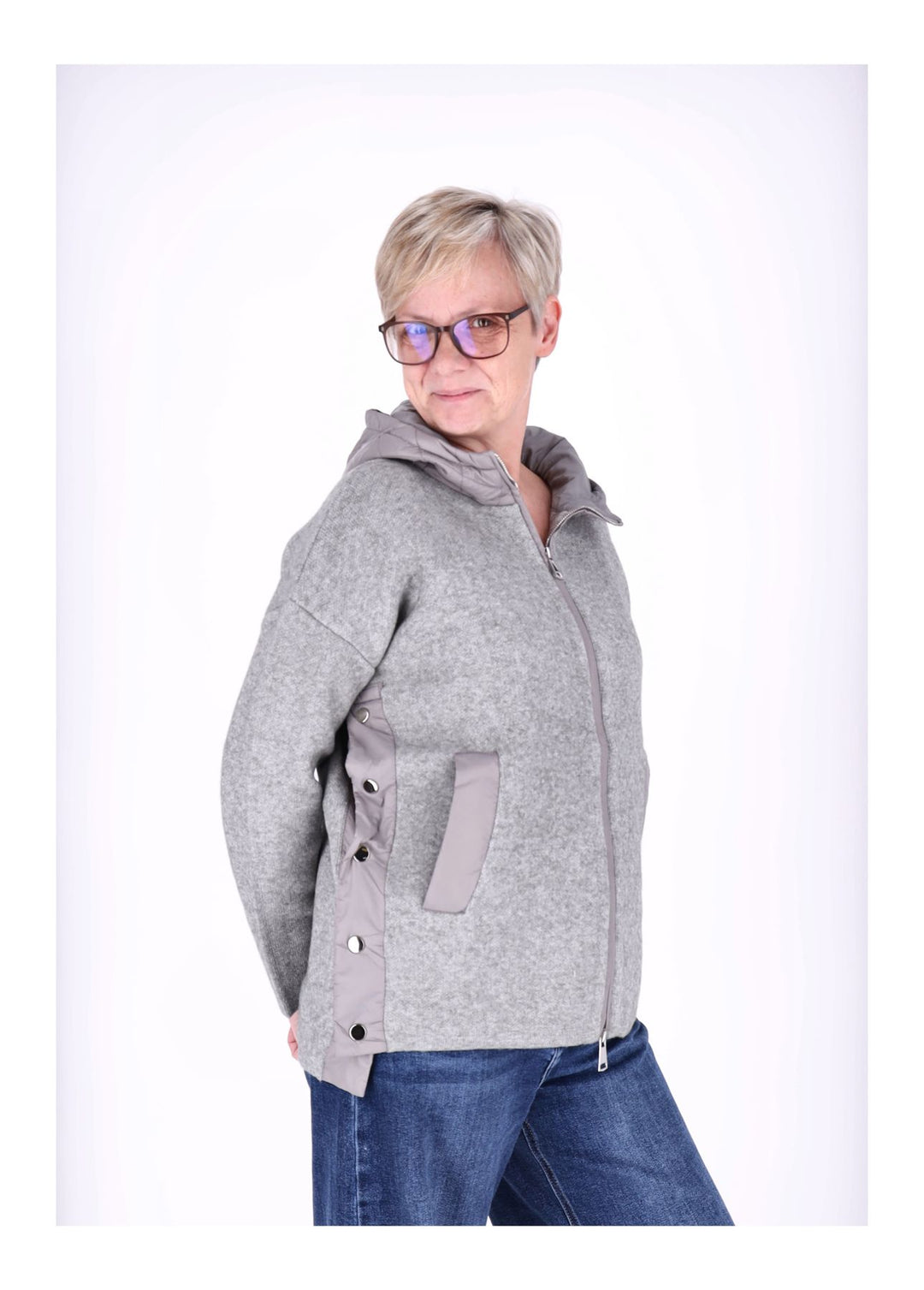 Strickjacke Damen Steppkapuze