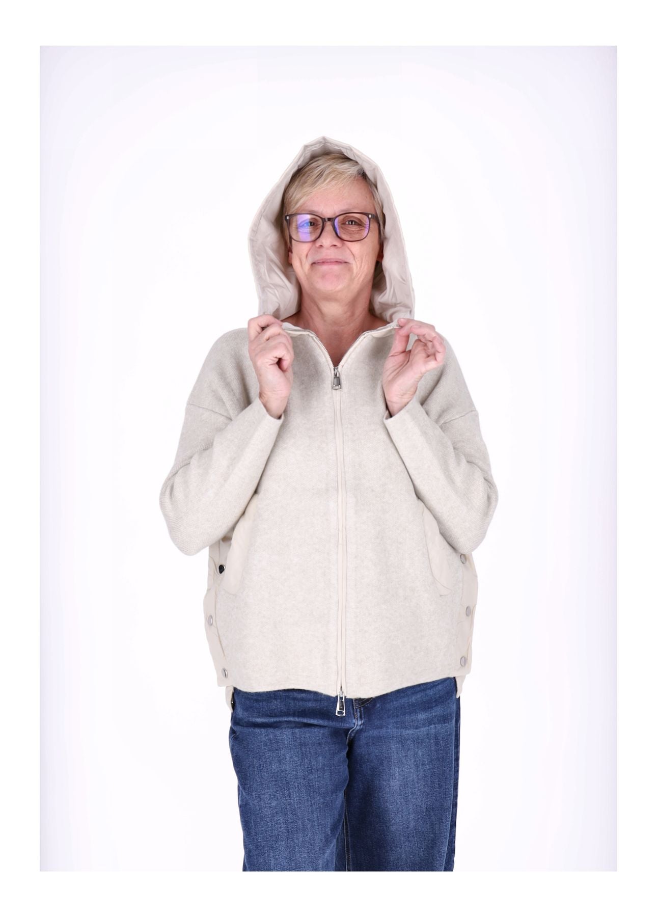 Strickjacke Damen Steppkapuze