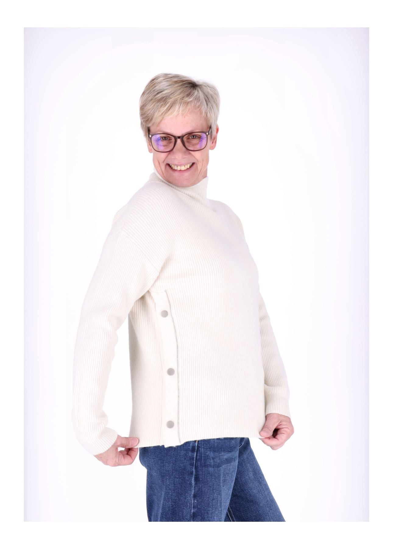 Strickpullover Damen Stehkragen