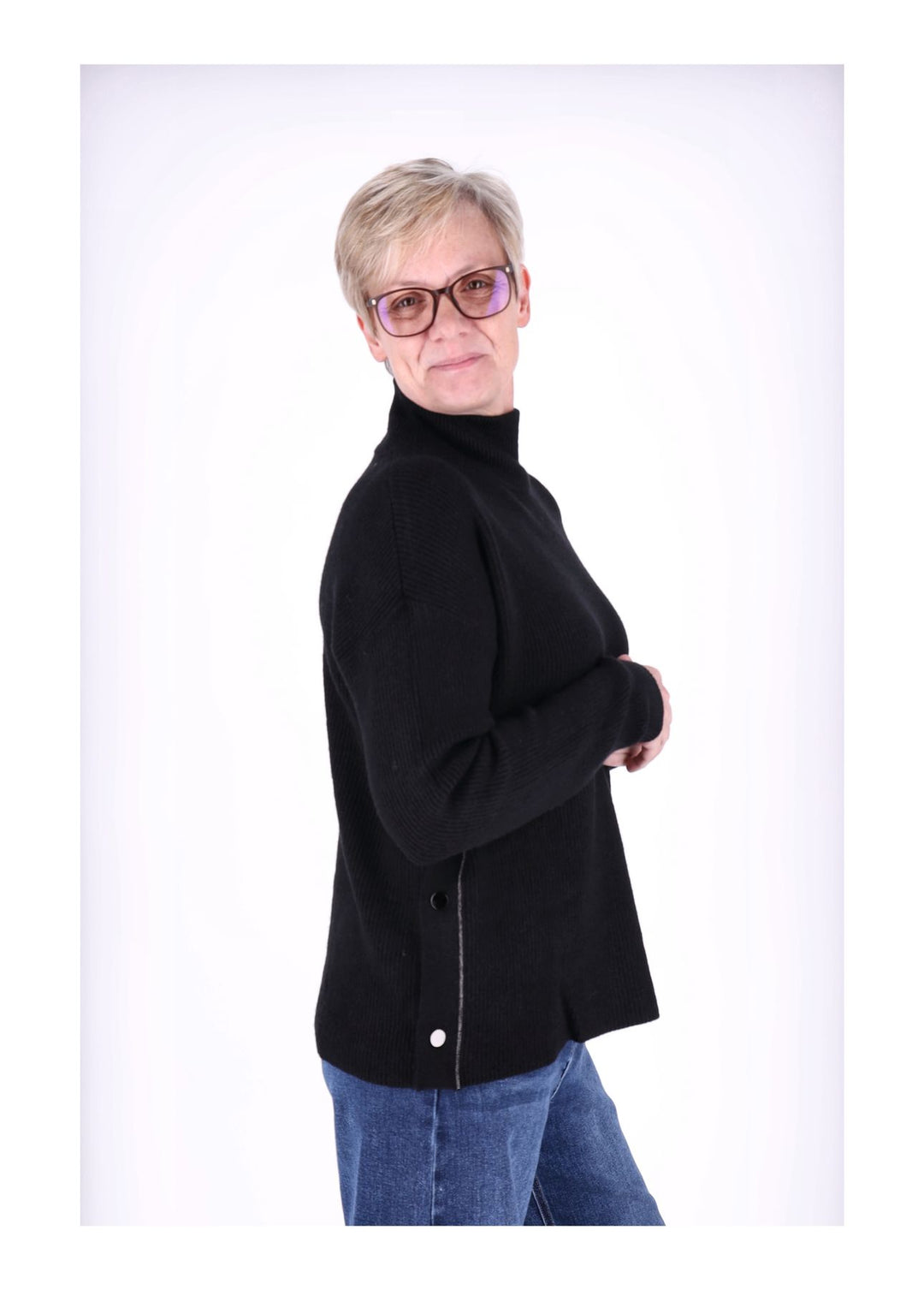 Strickpullover Damen Stehkragen