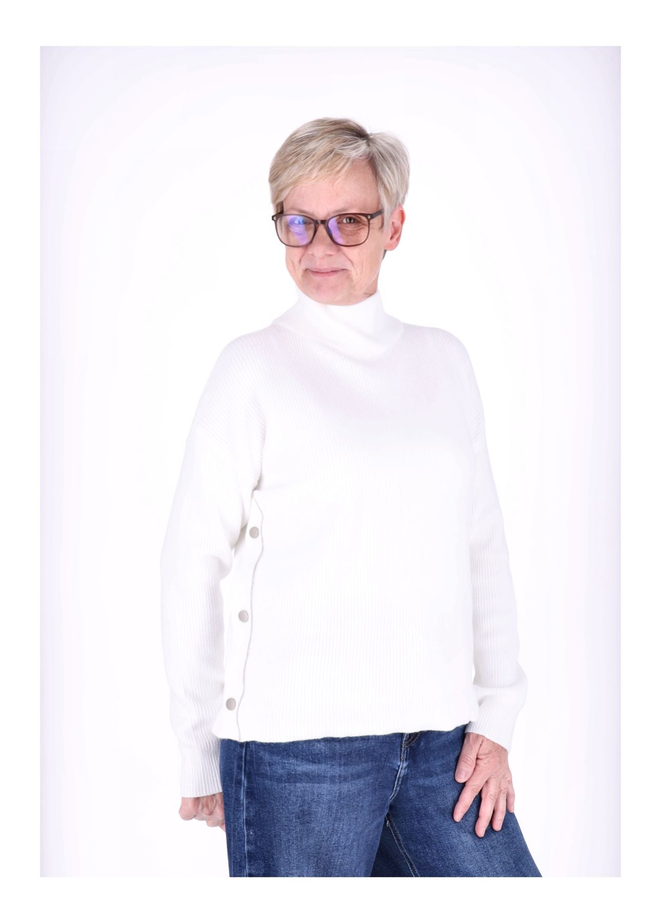 Strickpullover Damen Stehkragen