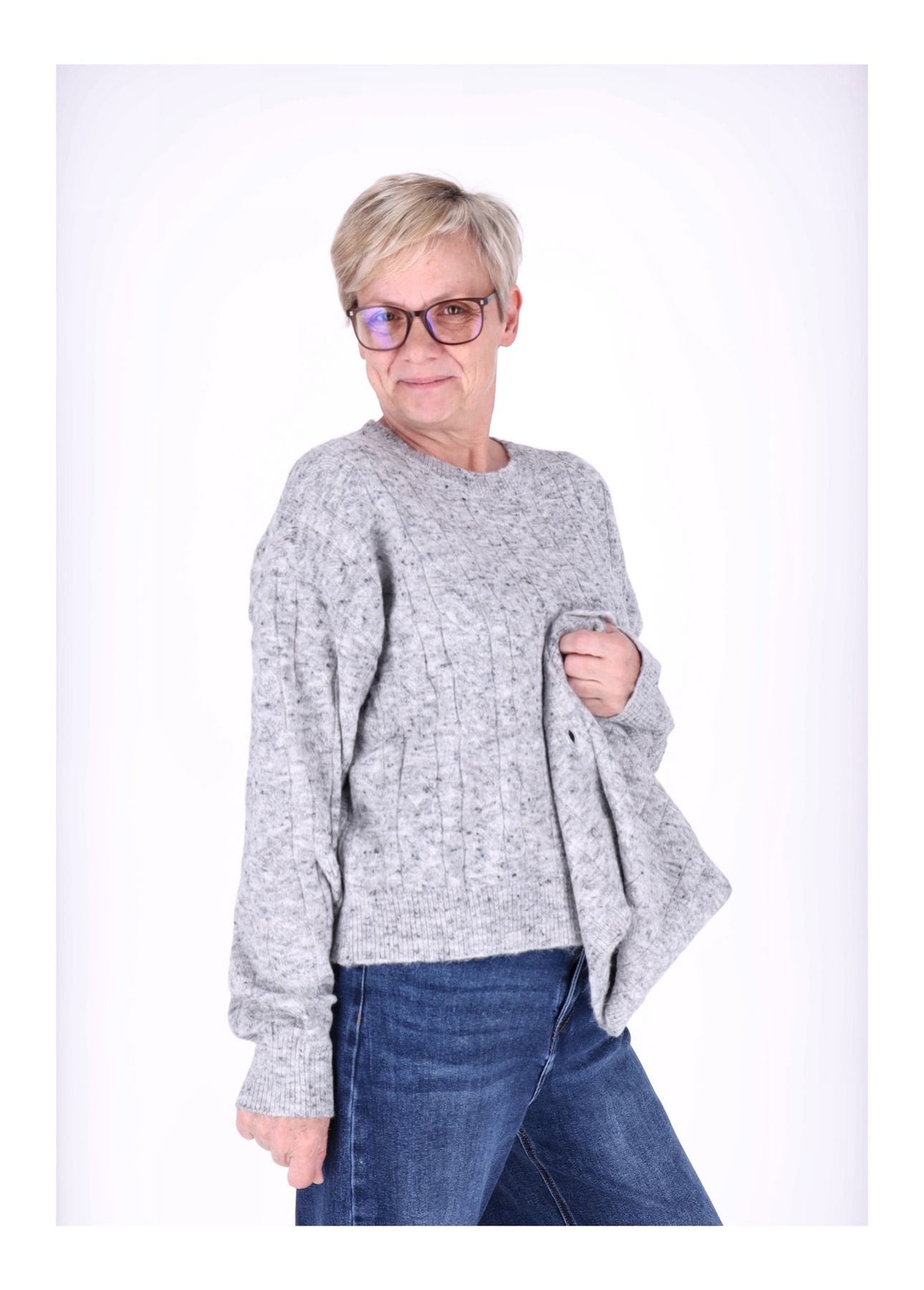 Strickpullover Damen separater Schal