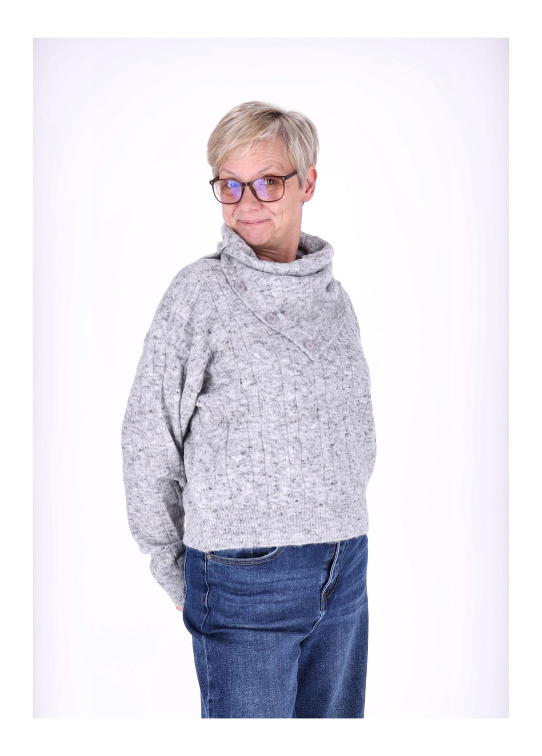 Strickpullover Damen separater Schal