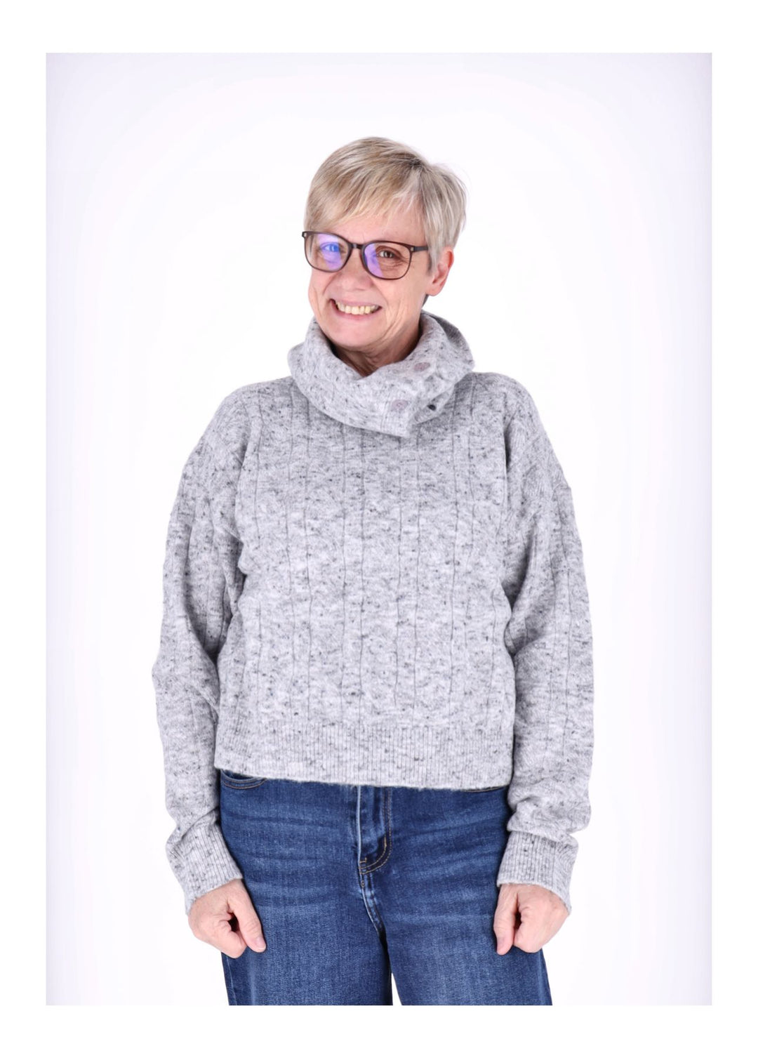 Strickpullover Damen separater Schal