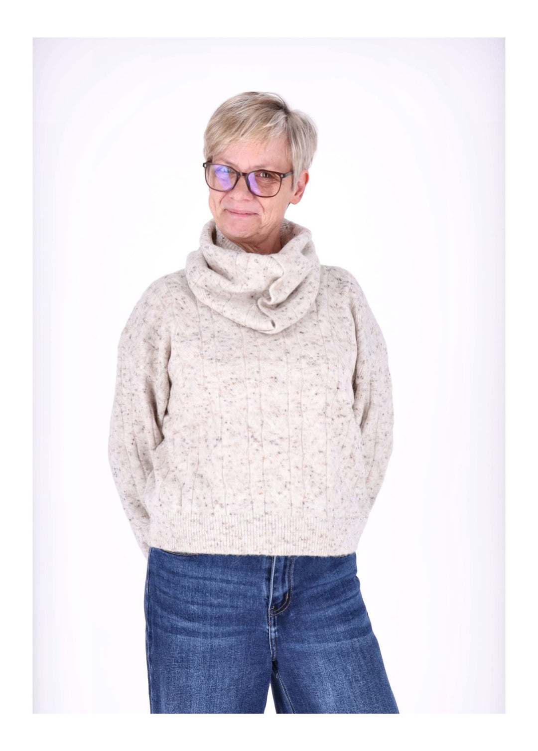 Strickpullover Damen separater Schal