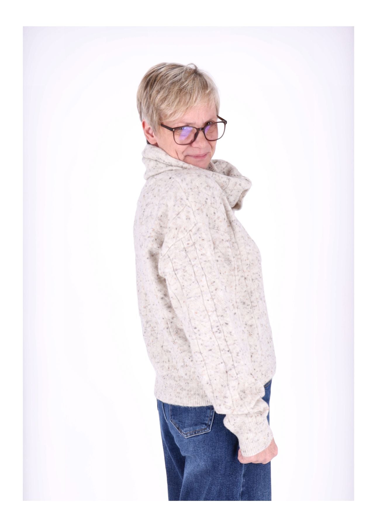 Strickpullover Damen separater Schal