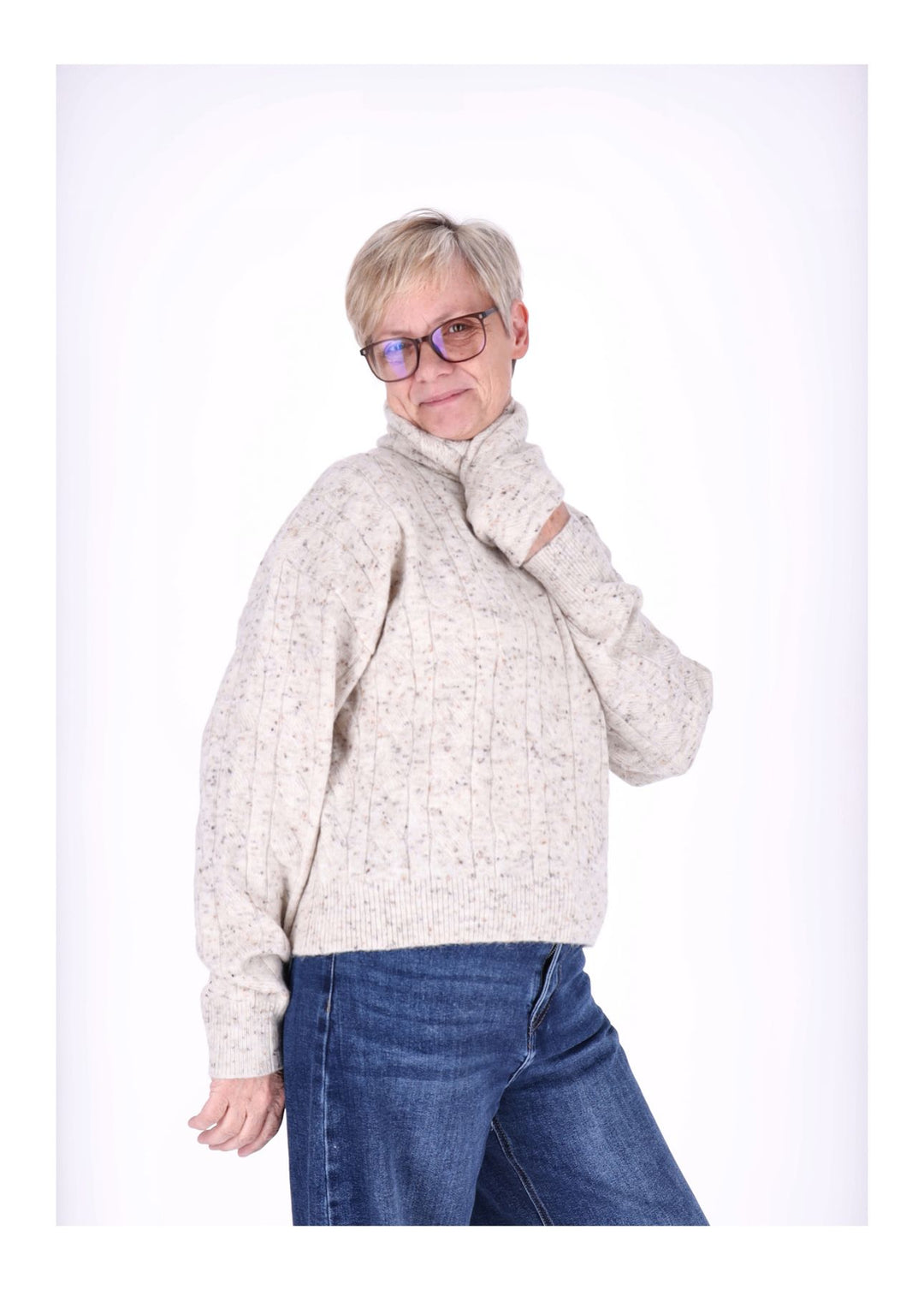 Strickpullover Damen separater Schal