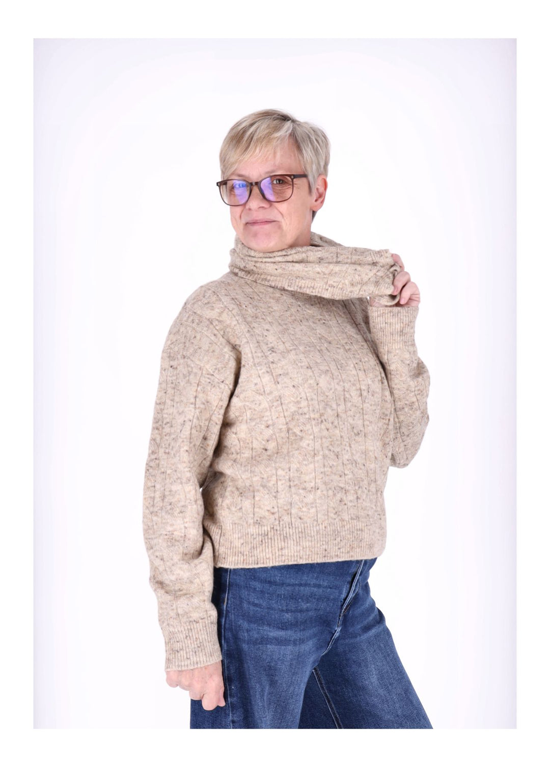 Strickpullover Damen separater Schal