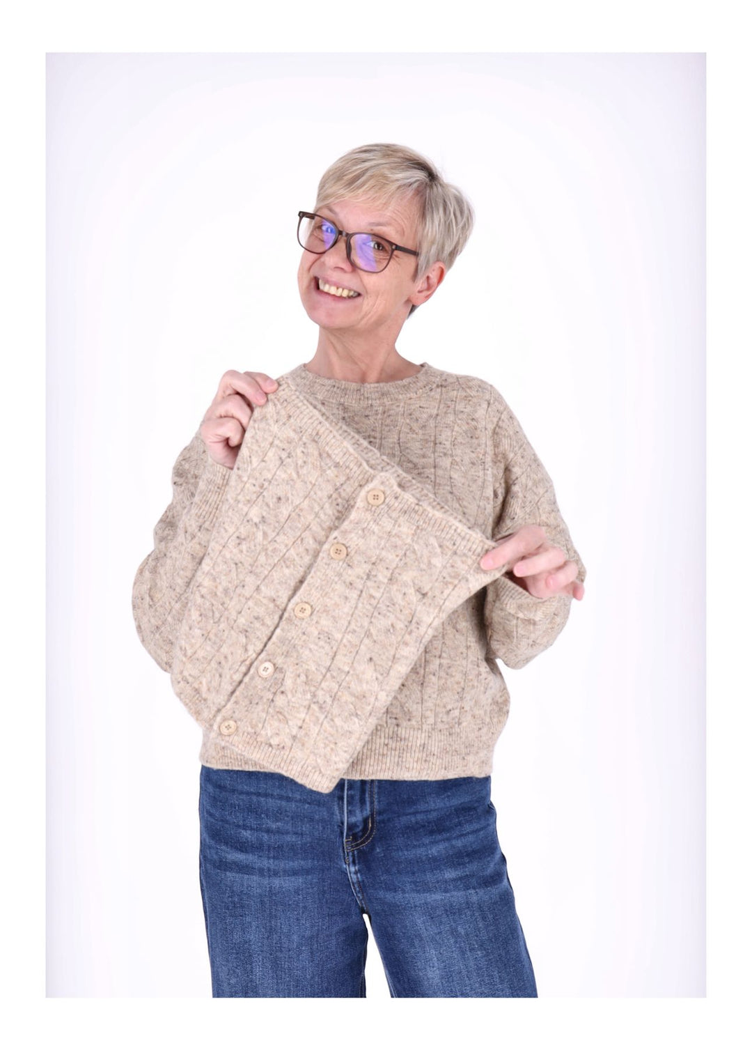 Strickpullover Damen separater Schal