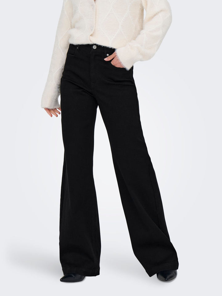 Damen ONLMADISON-ROYAL HW WIDE DNM BF GUA BLACK