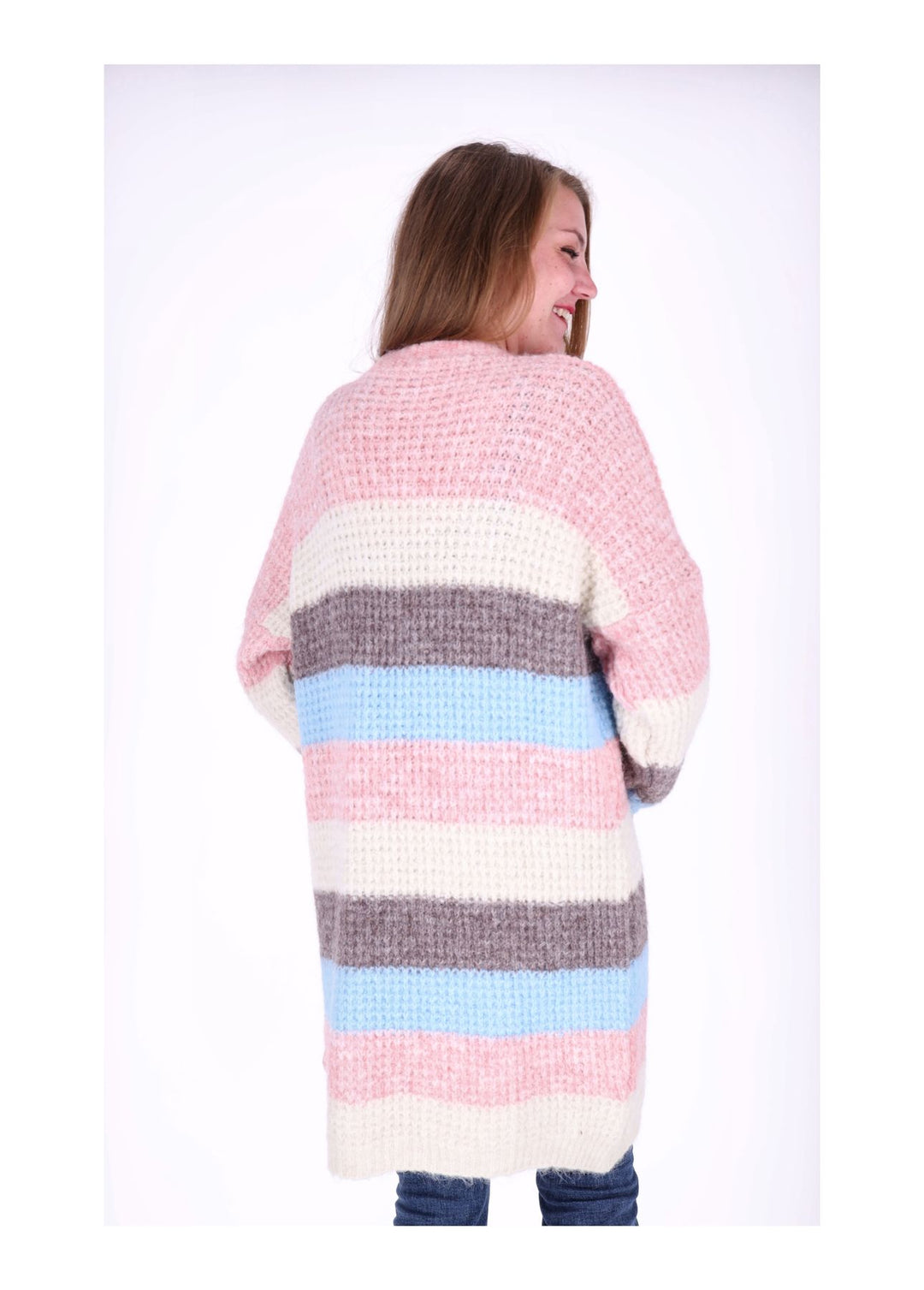 Strickjacke Streifen lang