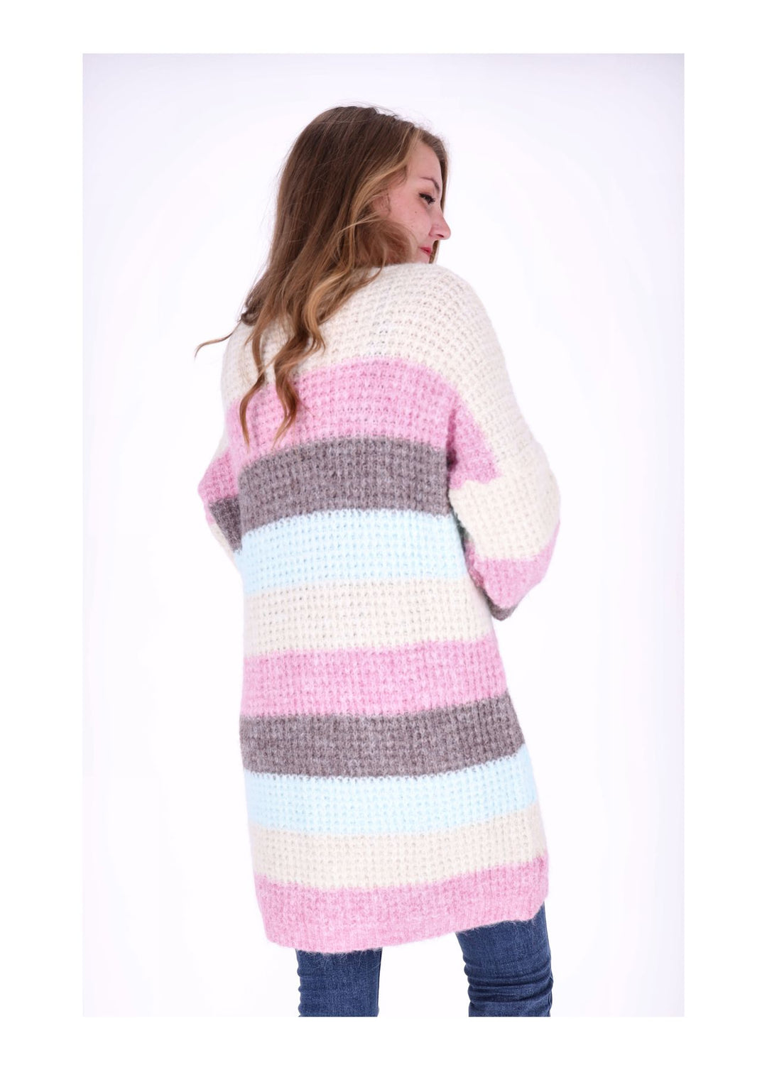 Strickjacke Streifen lang