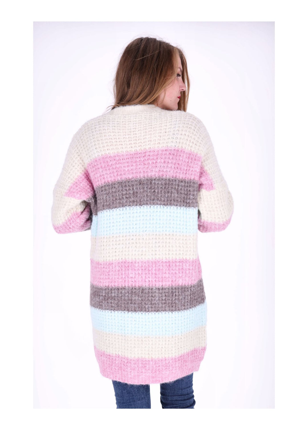 Strickjacke Streifen lang