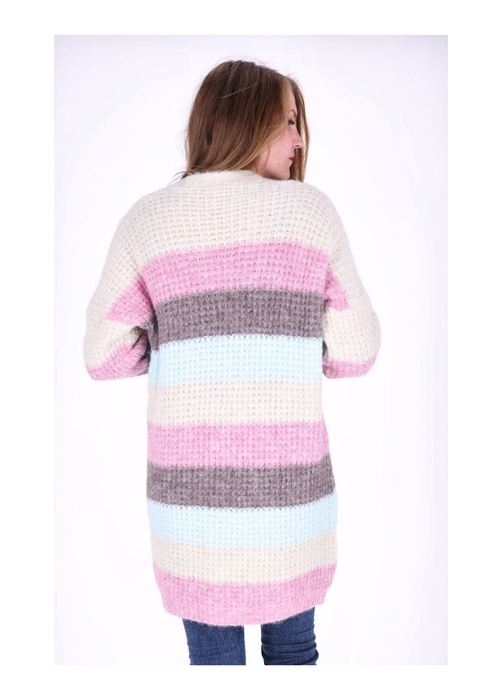 Strickjacke Streifen lang