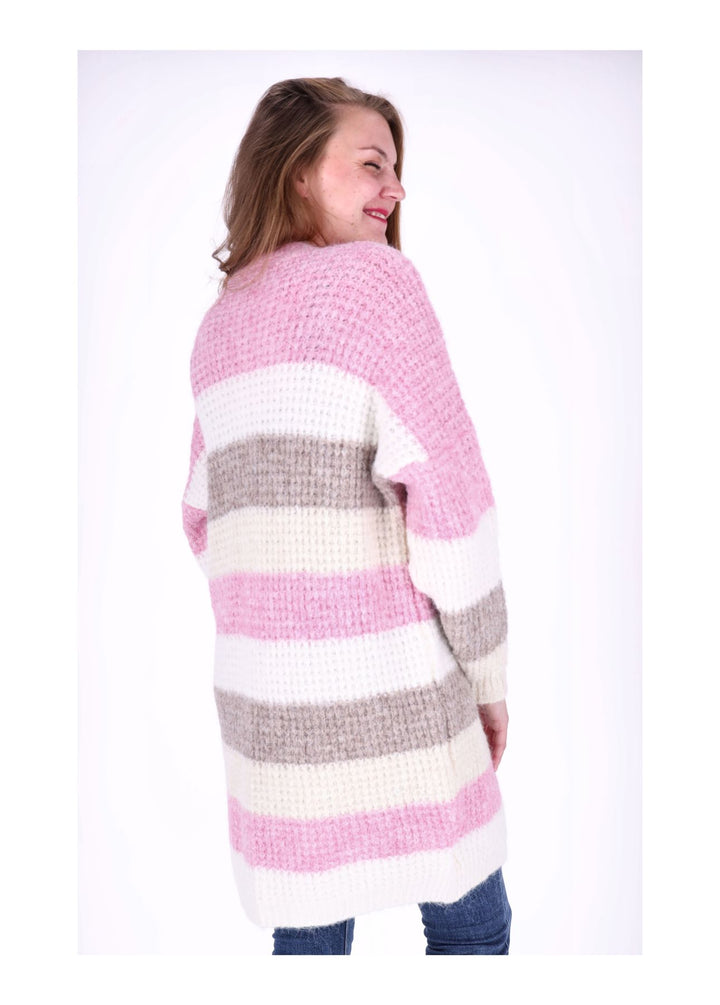 Strickjacke Streifen lang