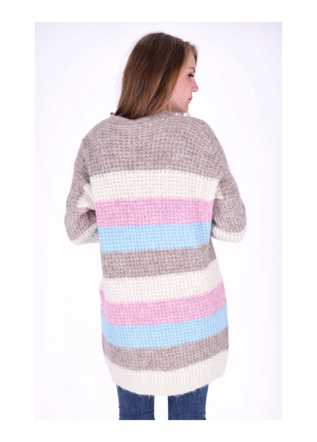 Strickjacke Streifen lang
