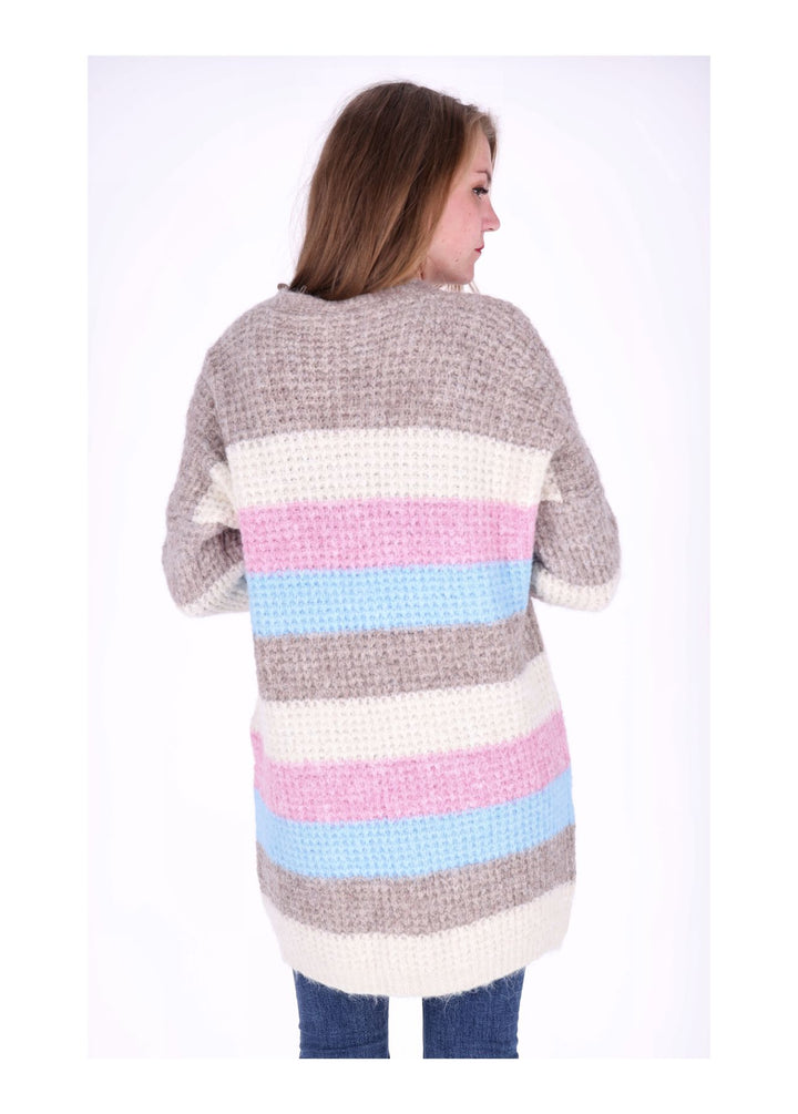 Strickjacke Streifen lang
