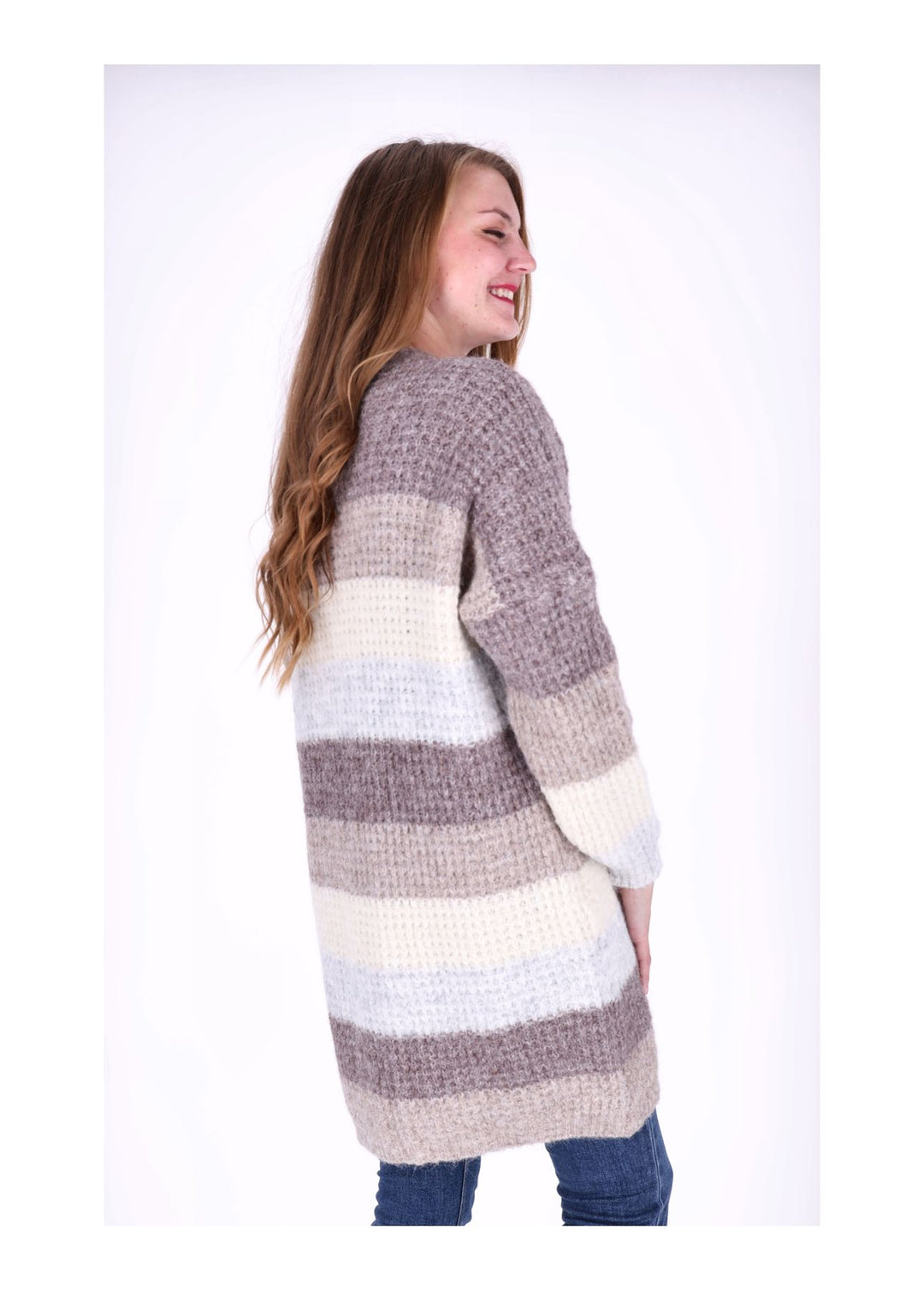 Strickjacke Streifen lang