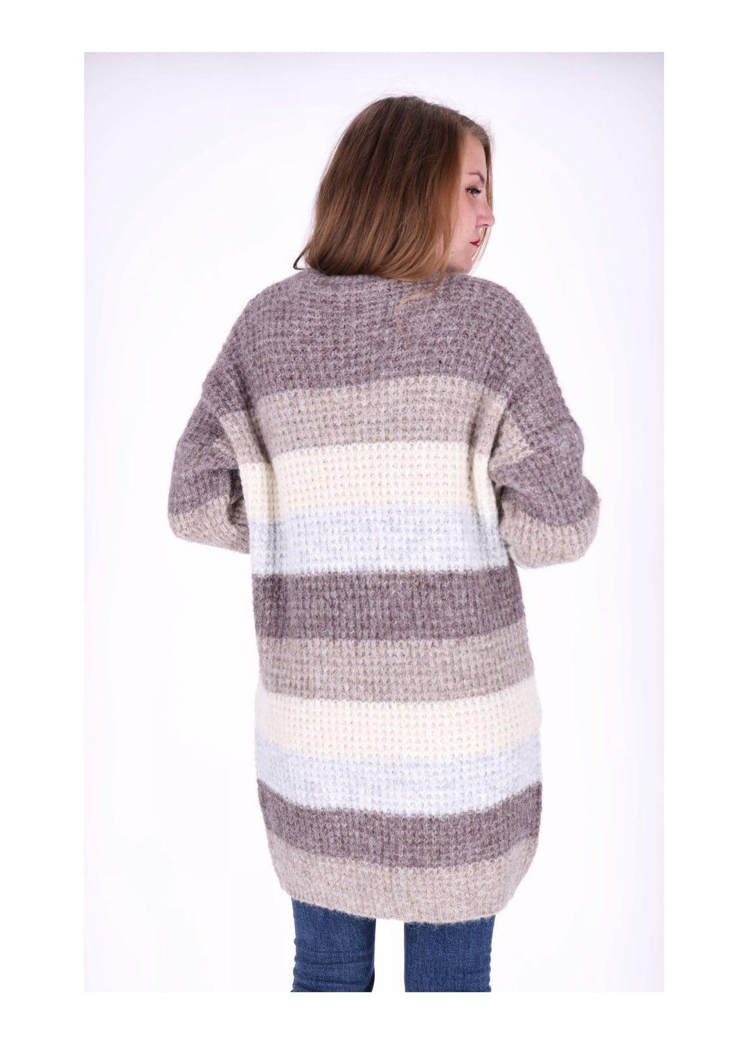 Strickjacke Streifen lang