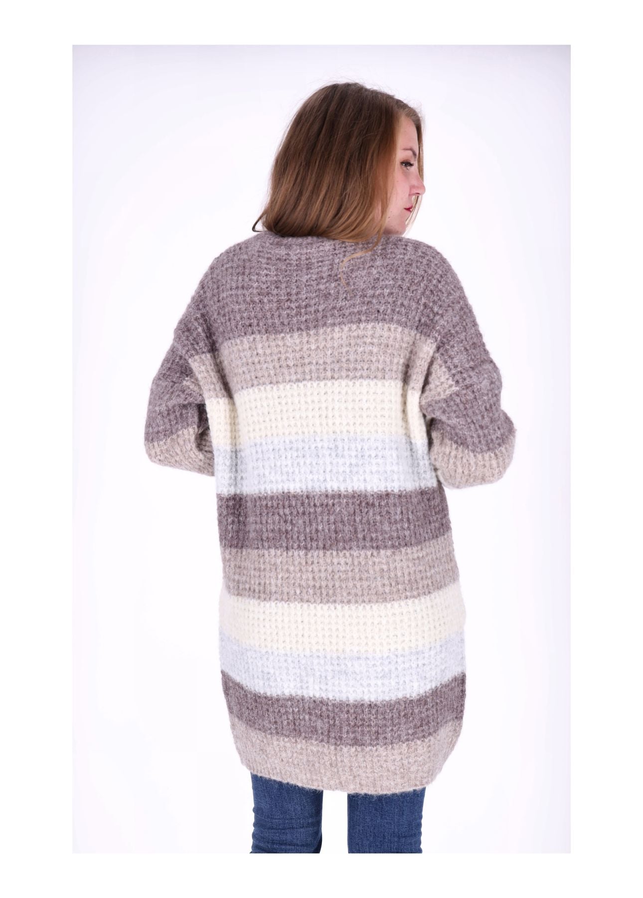 Strickjacke Streifen lang