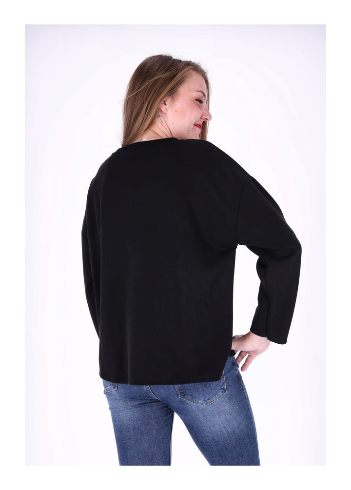 Sweatshirt Damen Blume Pailletten