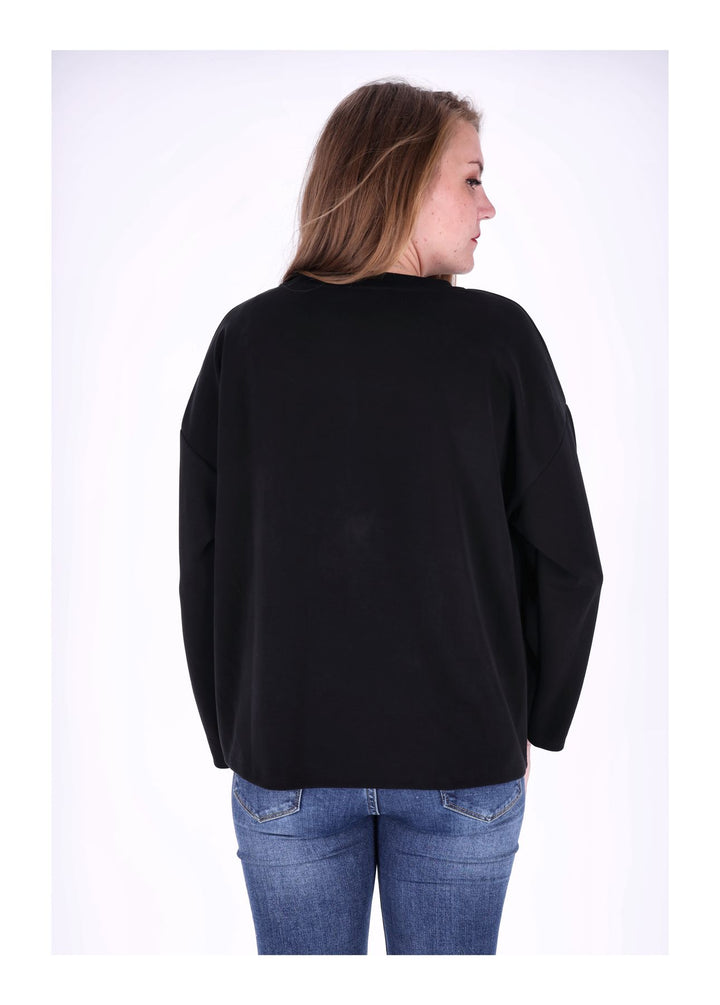 Sweatshirt Damen Blume Pailletten