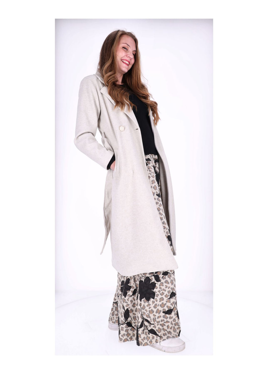 Cordhose Damen Wide Leg AOP