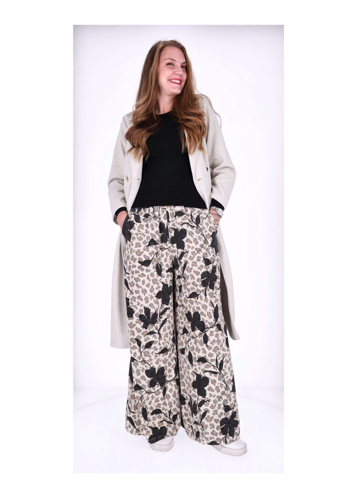 Cordhose Damen Wide Leg AOP