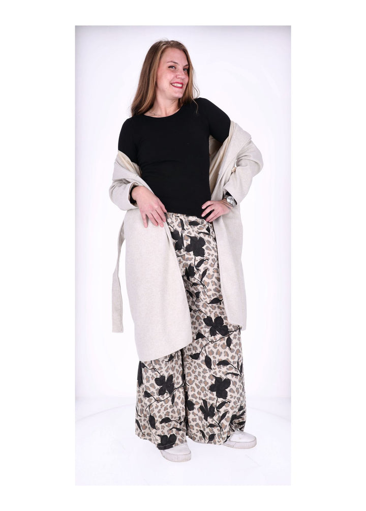 Cordhose Damen Wide Leg AOP
