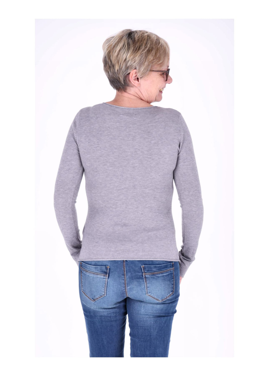 Feinstrick Damen Rundhalsausschnitt