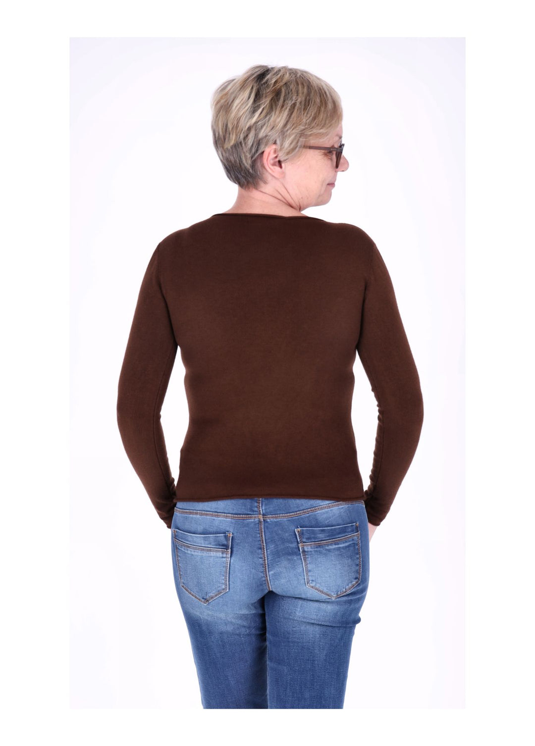 Feinstrick Damen Rundhalsausschnitt