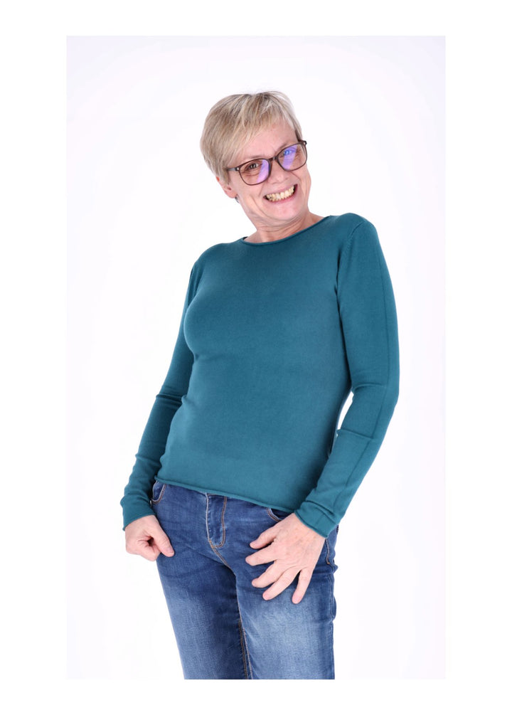 Feinstrick Damen Rundhalsausschnitt