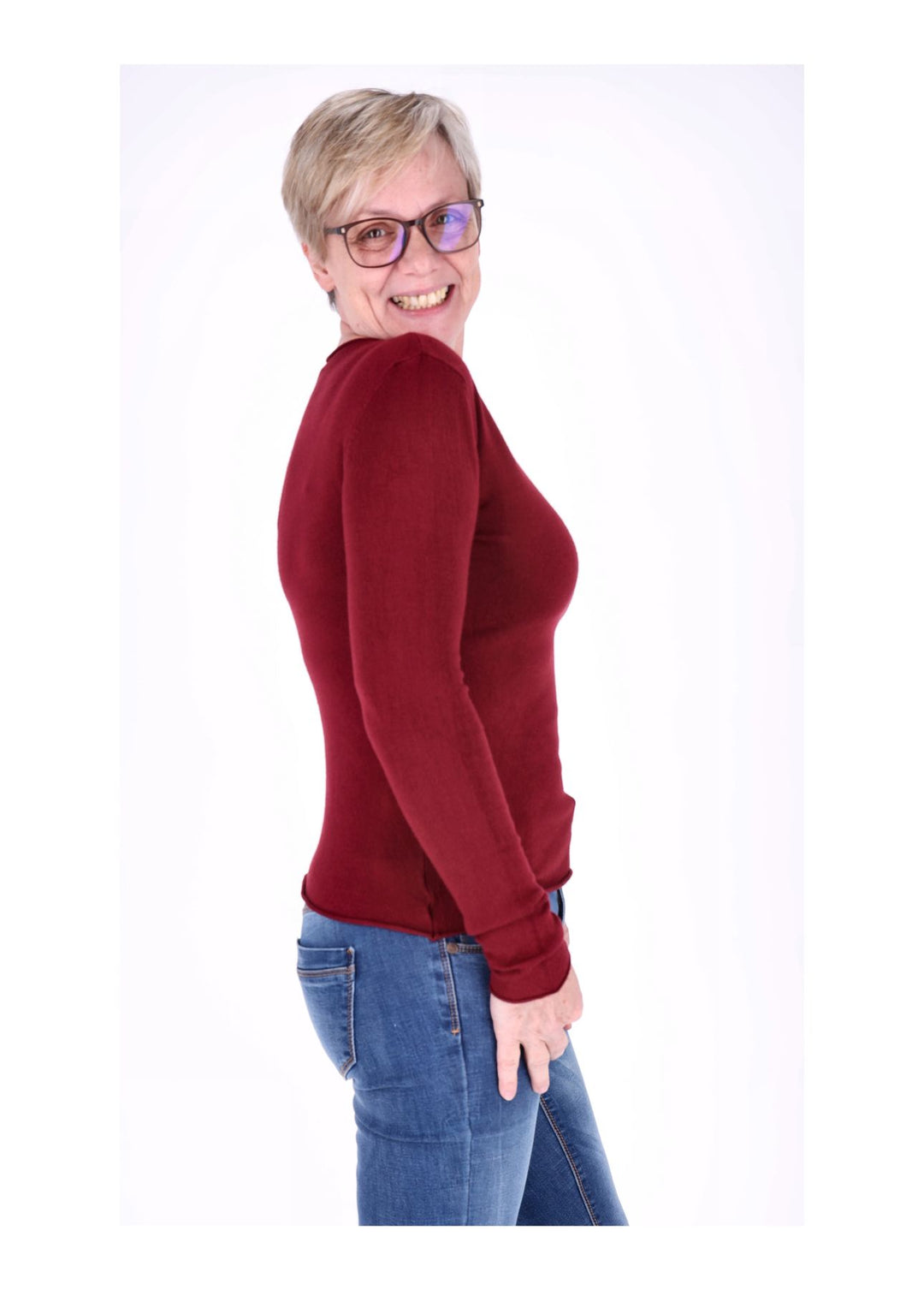 Feinstrick Damen Rundhalsausschnitt