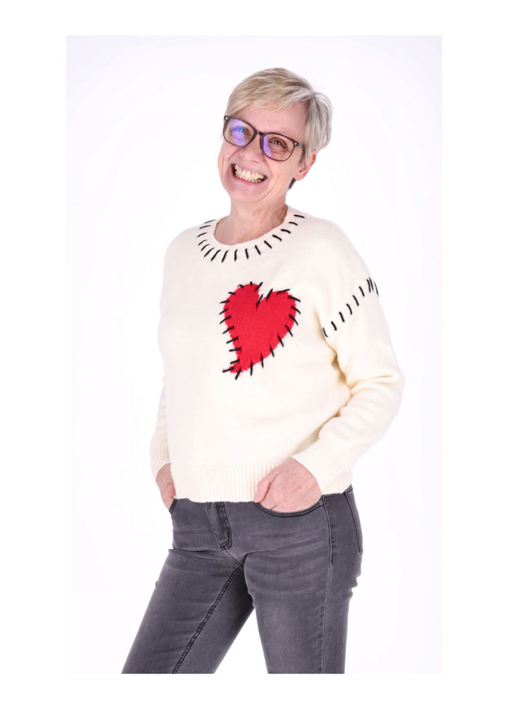 Strickpullover Damen Herz