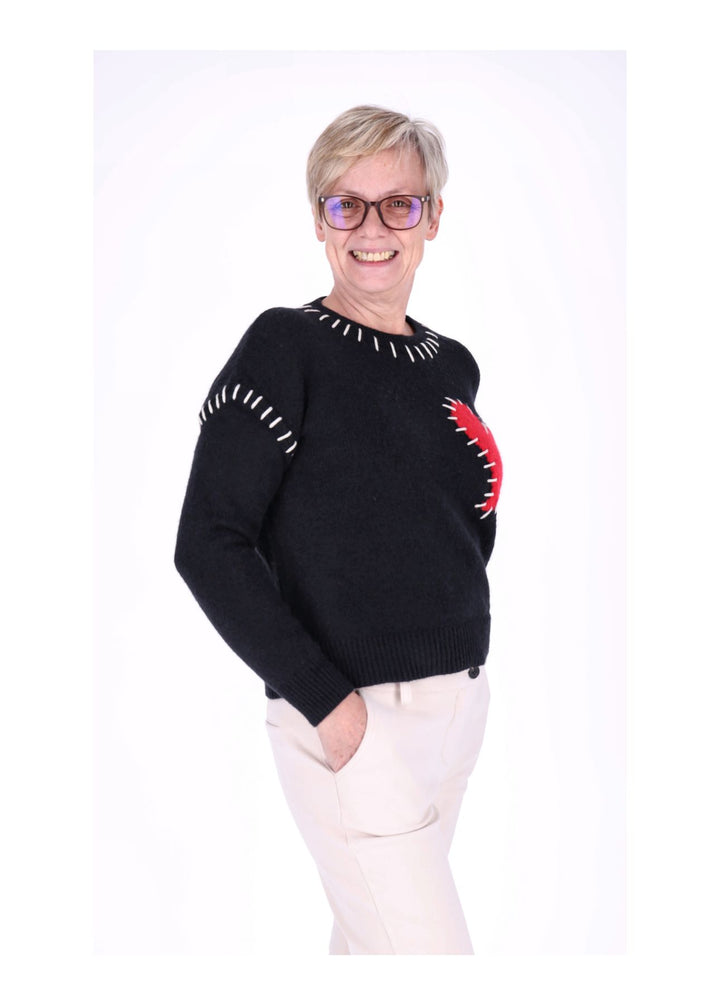 Strickpullover Damen Herz