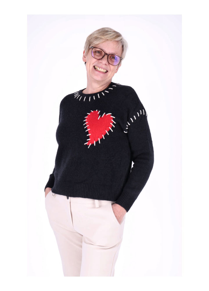 Strickpullover Damen Herz