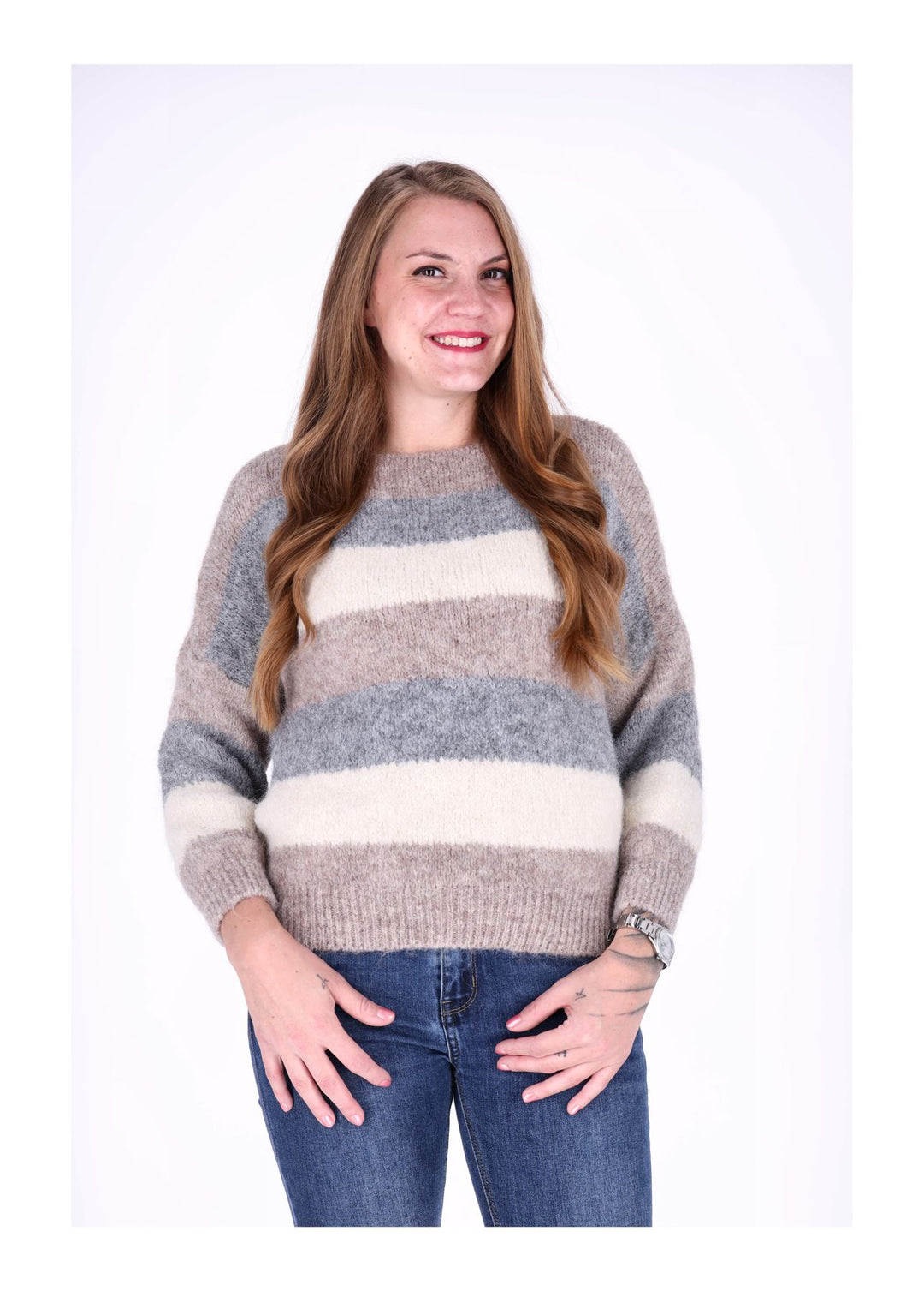 Strickpulli Streifen