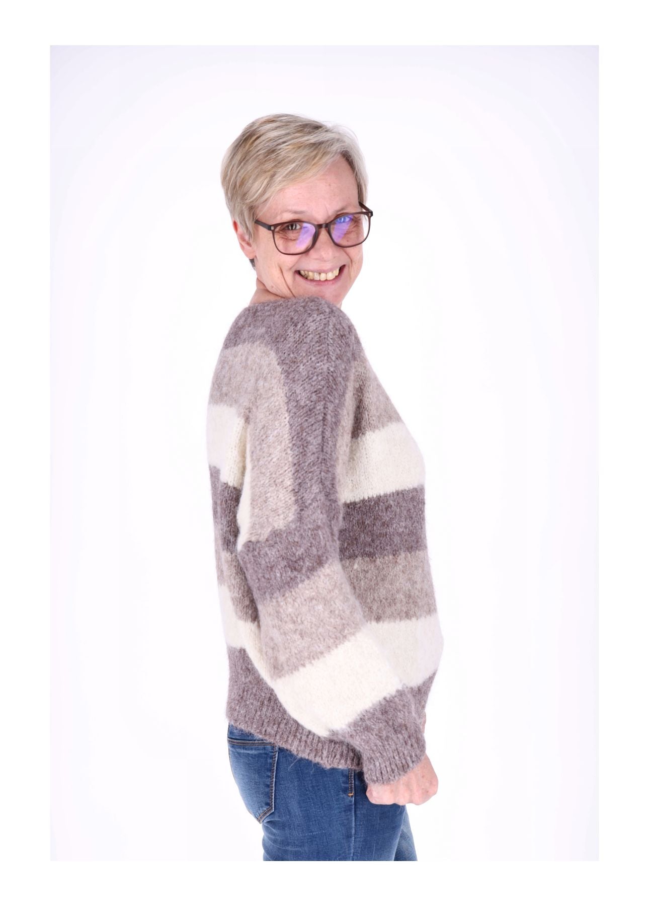 Strickpulli Streifen