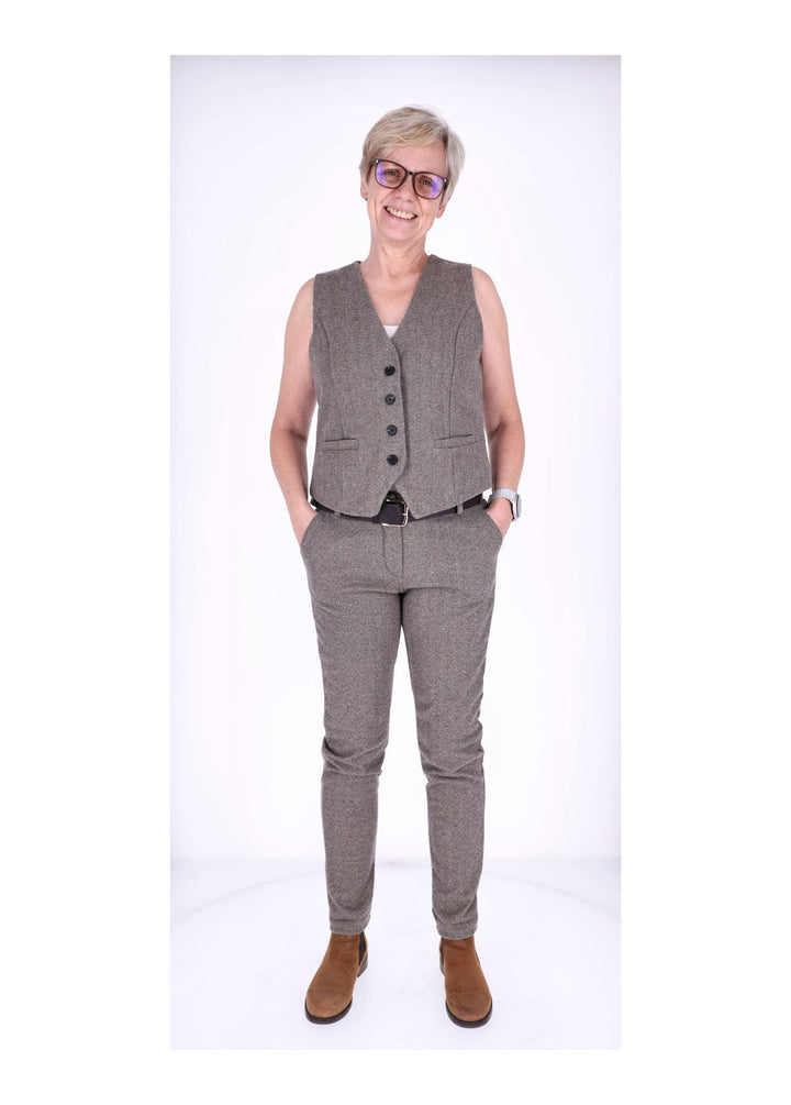 Hose Damen Wolloptik Zig Zag Muster