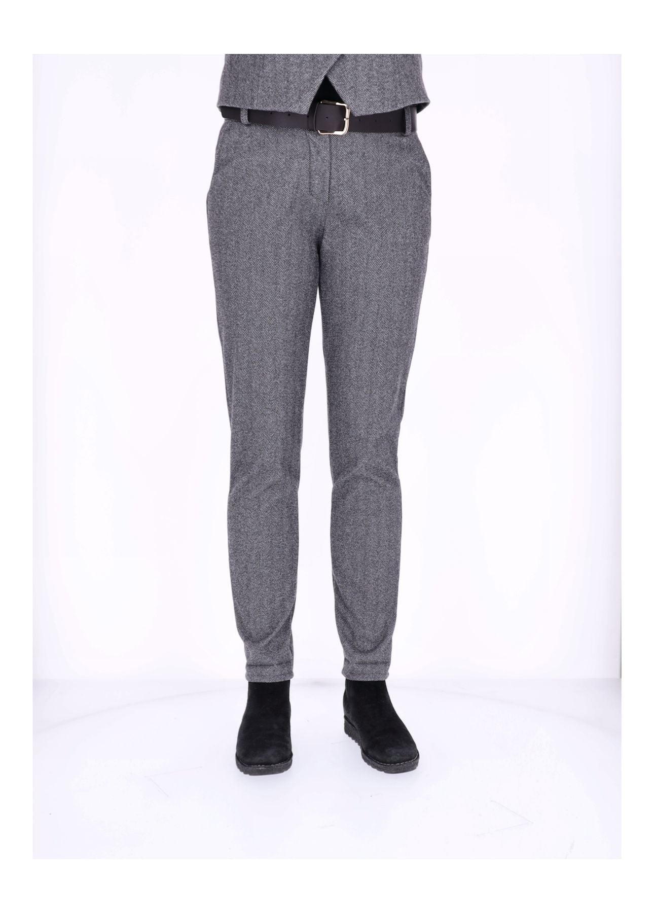 Hose Damen Wolloptik Zig Zag Muster